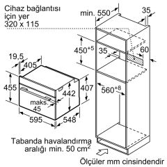 Serie | 8 Mikrodalga Fonksiyonlu Kompakt Ankastre Fırın Paslanmaz çelik
