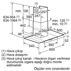 Serie | 4 Duvar Tipi Davlumbaz 60 cm clear glass