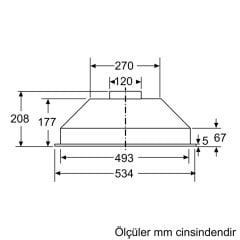 DLN53AA70-Serie | 2 Gömme Aspiratör 53 cm Antrasit Renk