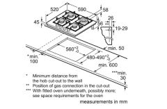 PNP6B2O92R-SERİ  4 -Gazlı Ocak 60 cm Temperli cam, Beyaz