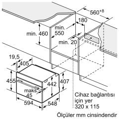 CMG7241B1-Serie | 8 Mikrodalga fonksiyonlu ankastre kompakt fırın 60 x 45 cm Siyah