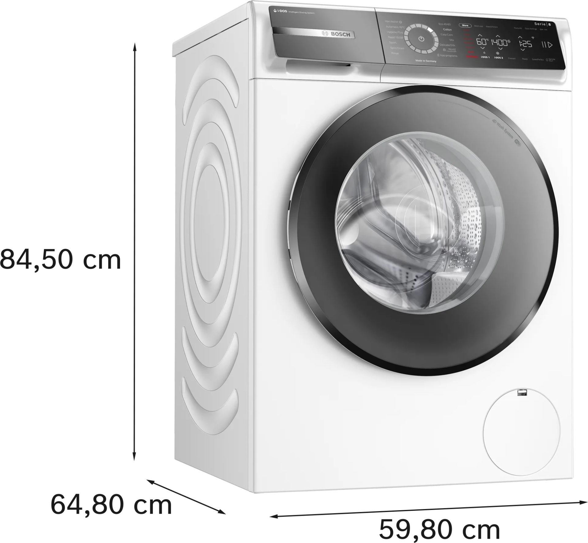 WGB24400ME-Serie | 8 Çamaşır Makinası 9 kg 1400 dev./dak.A+++  85*60*60 Beyaz
