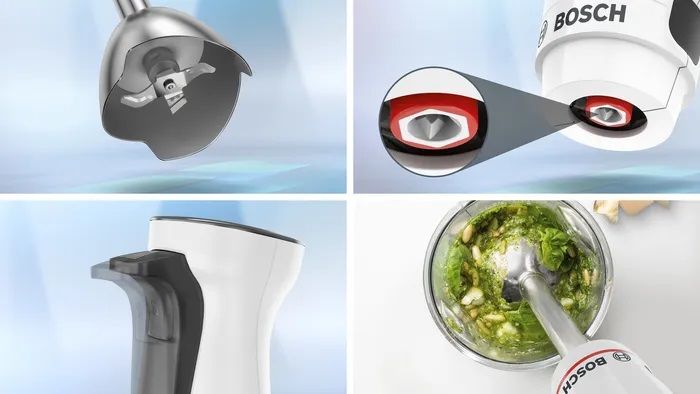 MSM4W210-Seri 4 El blenderi ErgoMaster 600 W Beyaz, Siyah gri