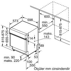SMI4IMS62T-Serie 6 Yarı Ankastre Bulaşık Makinesi 60 cm Paslanmaz çelik-3 çekmece wifi