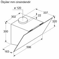 DWK64PJ60T-Serie 2 Duvar Tipi Davlumbaz 60 cm Siyah Cam