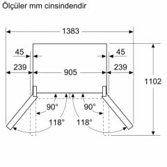 KFI96AXEA-Serie 6 - multi door Gardrop Tipi Buzdolabı 183 x 90.5 x 73.1 cm Sebilli - Alttan donduruculu - Antrasit Renk