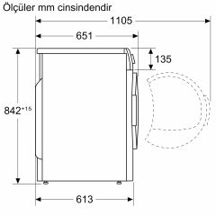 WQB245AXTR-Serie 8 Isı Pompalı Kurutma Makinesi 9 kg Gümüş