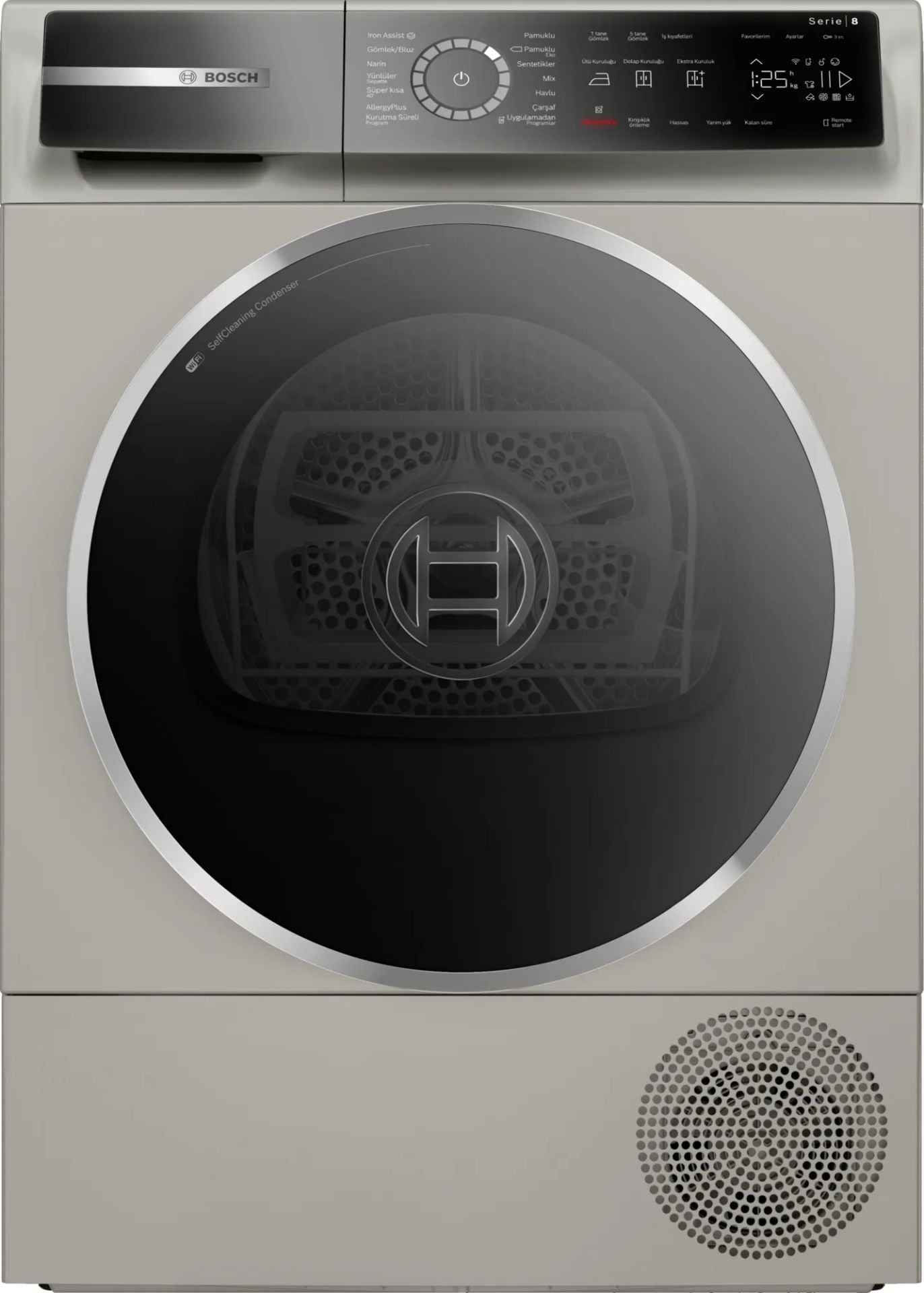 WQB245AXTR-Serie 8 Isı Pompalı Kurutma Makinesi 9 kg Gümüş