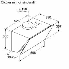 DWK66PJ20T-Serie 4 Duvar Tipi Davlumbaz 60 cm Beyaz Cam Yüzey