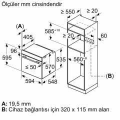 HJG852YT0T-BOSCH-Serie 6 Ankastre Fırın 60 x 60 cm Mat siyah-EcoClean Direct-76 Litre