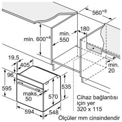 HJG852YT0T-BOSCH-Serie 6 Ankastre Fırın 60 x 60 cm Mat siyah-EcoClean Direct-76 Litre