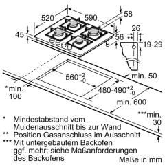 PRP6A6H40R-BOSCH seri 8 60CM 4 GÖZ GAZ SİYAH CAM  OCAK-WİFİ-DİJİTAL GÖSTERGE