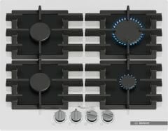 PPP6A2I40R-SERİ  6 -Gazlı Ocak 60 cm Temperli cam, Beyaz