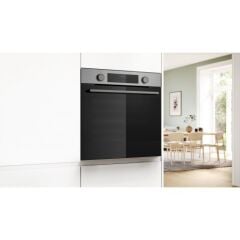 HUA736ER0-Serie 4 Buhar Destekli Ankastre Fırın 60 x 60 cm Inox-EcoClean-Hidrolitik