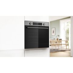 HUA736ER0-Serie 4 Buhar Destekli Ankastre Fırın 60 x 60 cm Inox-EcoClean-Hidrolitik