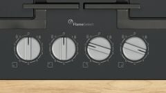 PPP6B6J40R-Seri 6 Gazlı Ocak 60 cm Temperli Cam, Siyah