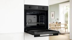 HUA736EG0T-Serie 4 Buhar Destekli Ankastre Fırın 60 x 60 cm Siyah-Füme-EcoClean-Hidrolitik
