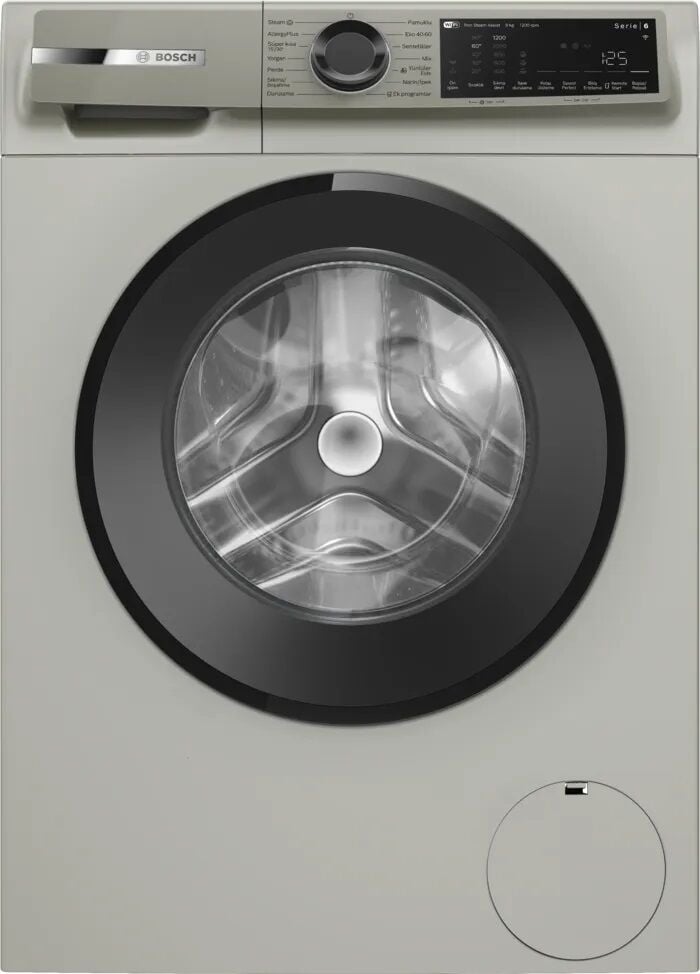 WGK242ZXTR-Serie 6 Çamaşır Makinesi 9 kg maks. 1200 dev./dak., Gümüş