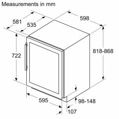 KUW21AHG0-BOSCH-Seri 6 Ankastre şarap soğutucu 81,8 x 59,8 cm