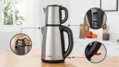 TTA5883-Çay makinesi Silver(çelik demlik)