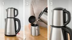 TTA5883-Çay makinesi Silver(çelik demlik)