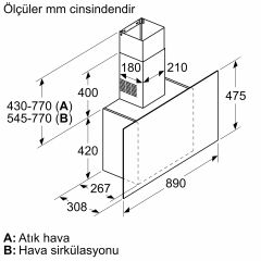 DWF95AJ60T-Serie 4 Duvar Tipi Davlumbaz 90 cm Siyah Cam