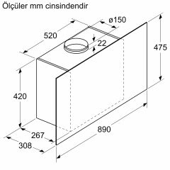 DWF95AJ60T-Serie 4 Duvar Tipi Davlumbaz 90 cm Siyah Cam