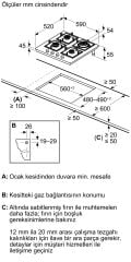 PPH6A6I40O-Serie 6 Gazlı Ocak 60 cm Sert cam, Siyah,3G+1W