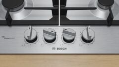 PCP6A5I90M-Seri 6 Gazlı ocak 60 cm Paslanmaz çelik 4 Göz Gaz