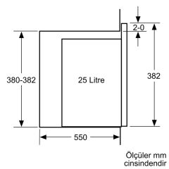 BEL554MB2-Serie 6 Ankastre Mikrodalga, Izgara Fonksiyonlu 59 x 38 cm Siyah 25 LT.