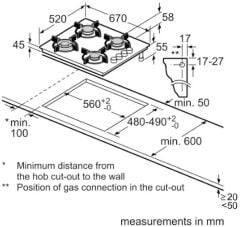 POP7C2P31O-Serie 4 Gazlı Ocak 67 cm Sert cam, Beyaz