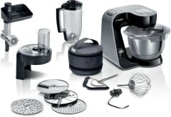 MUM5XC4E-BOSCH Seri 4 Mutfak robotu, tartı özellikli, MUM 5 1000 W, Siyah, Koyu gümüş