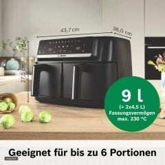 MAFD440B1-Seri 4 Çift ÇekmeceliAir Fryer Siyah (9 lt)