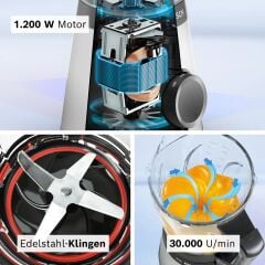MMB4192S-Serie | 4 1200 W gümüş  Blender 1.5 LT