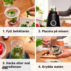 MMB4196B-Serie | 4 1200 W siyah Blender 1.5 LT