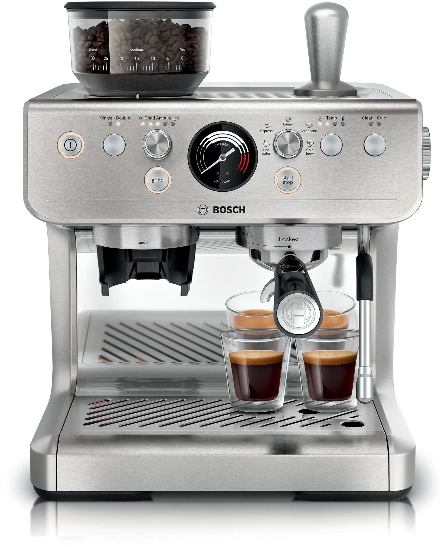 PFE401C3-Seri 4 HomeCafe portafiltreli espresso makinesi, paslanmaz çelik.